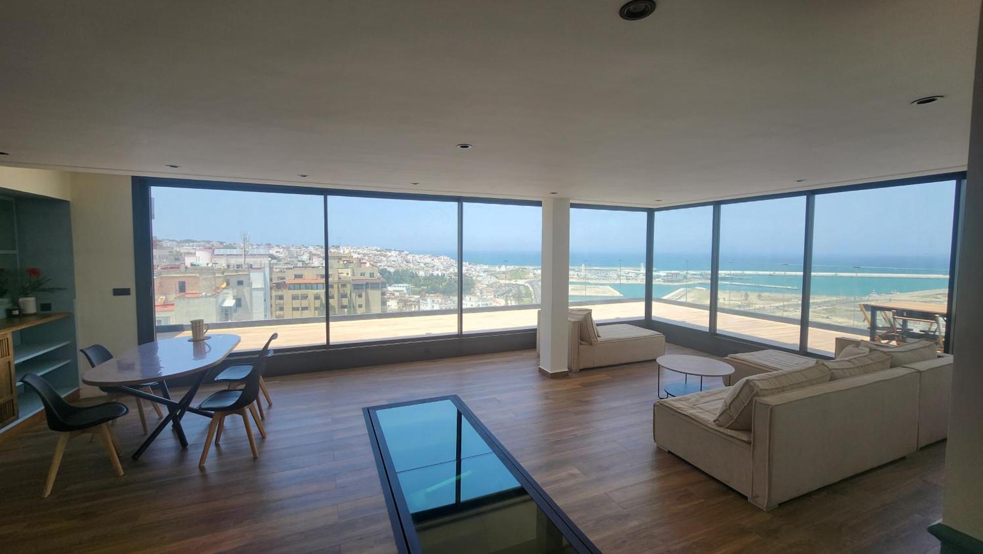 Magnifique Penthouse 160M2 Terrasse 90M2 Vue Mer Tanger Luaran gambar