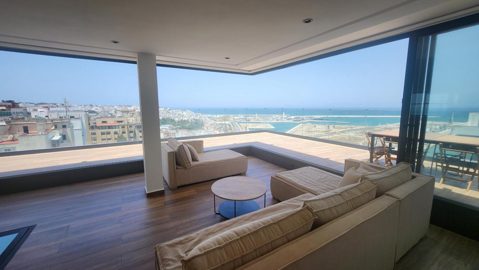 Magnifique Penthouse 160M2 Terrasse 90M2 Vue Mer Tanger Luaran gambar