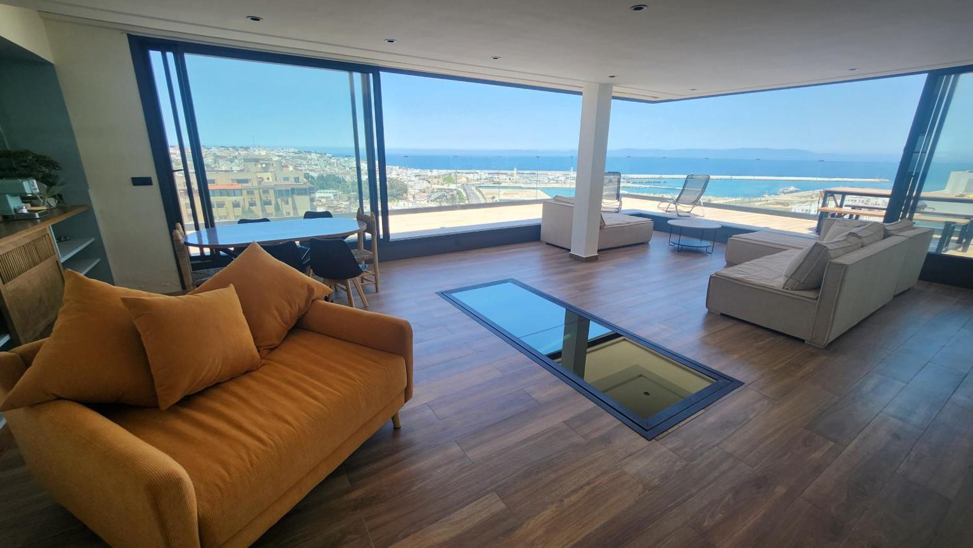Magnifique Penthouse 160M2 Terrasse 90M2 Vue Mer Tanger Luaran gambar