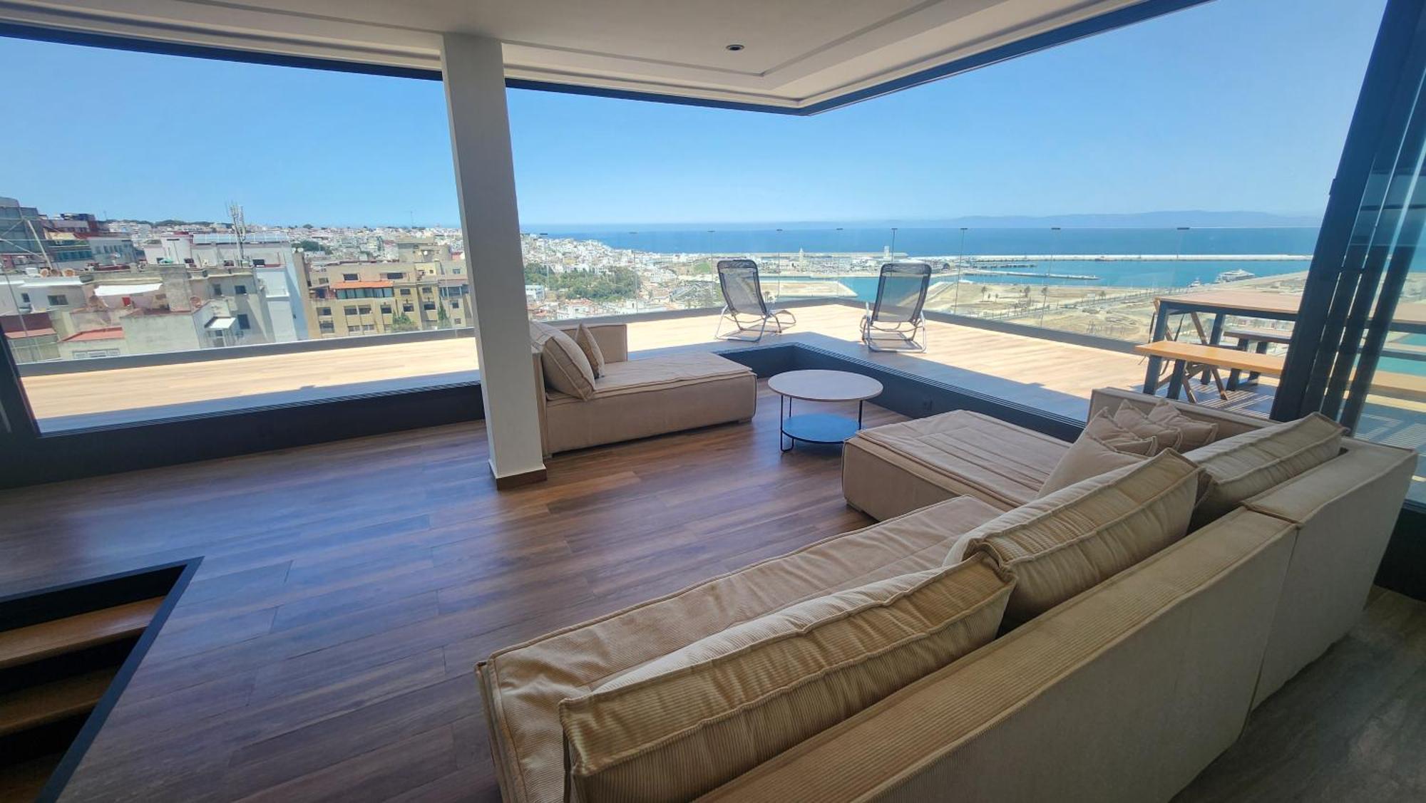 Magnifique Penthouse 160M2 Terrasse 90M2 Vue Mer Tanger Luaran gambar
